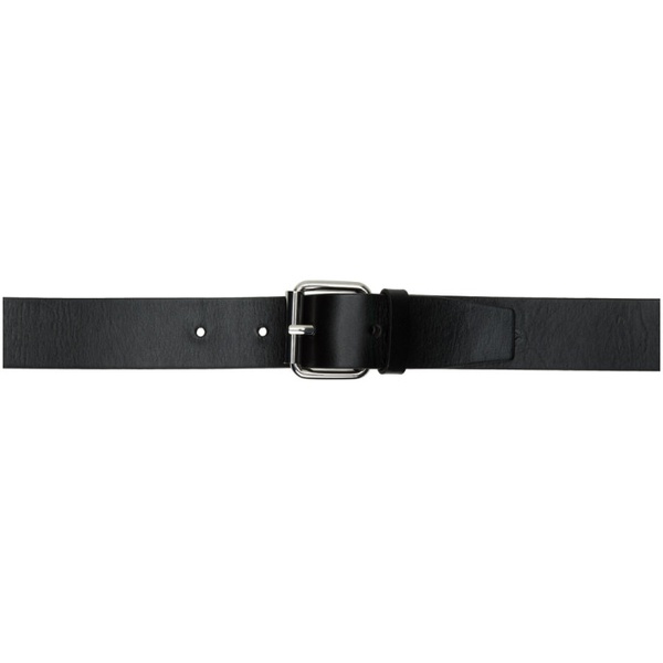  032c Black Double Buckle Leather Belt 211843M131002