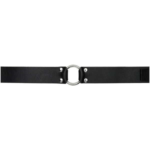  032c Black Double Buckle Leather Belt 211843M131002