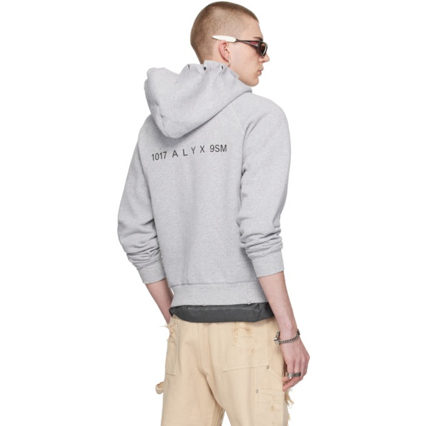  1017 ALYX 9SM Gray Distressed Hoodie 241776M202004