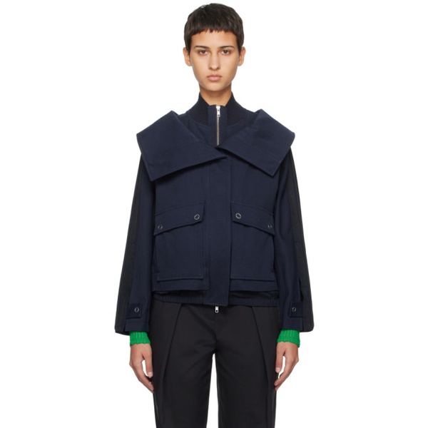  3.1 필립림 3.1 Phillip Lim Navy Double Collar Bomber Jacket 241283F058000