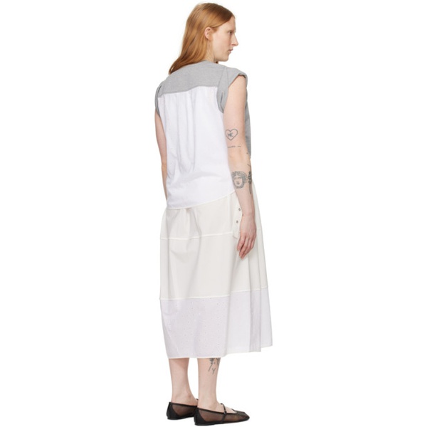  3.1 필립림 3.1 Phillip Lim Gray & White Rolled Sleeve Midi Dress 241283F054018