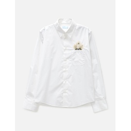 3.Paradis White Flowers Pocket Button Shirt 875472