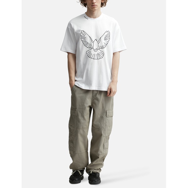  3.Paradis White Birds Outline T-shirt 875474