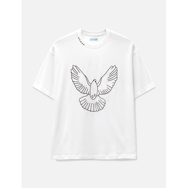  3.Paradis White Birds Outline T-shirt 875474