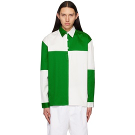 3MAN Green & White Colorblock Polo 231466M212017