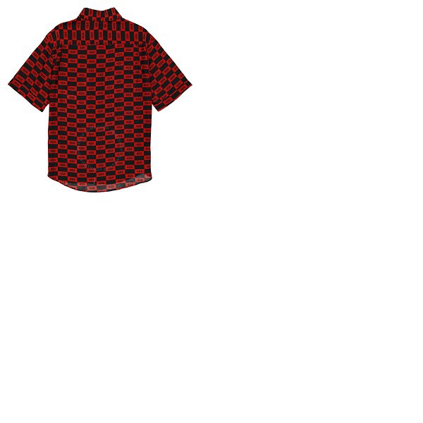  Mens Short-sleeve Repeat Logo Shirt In Red/Black 424C-PSS20-0024-RED