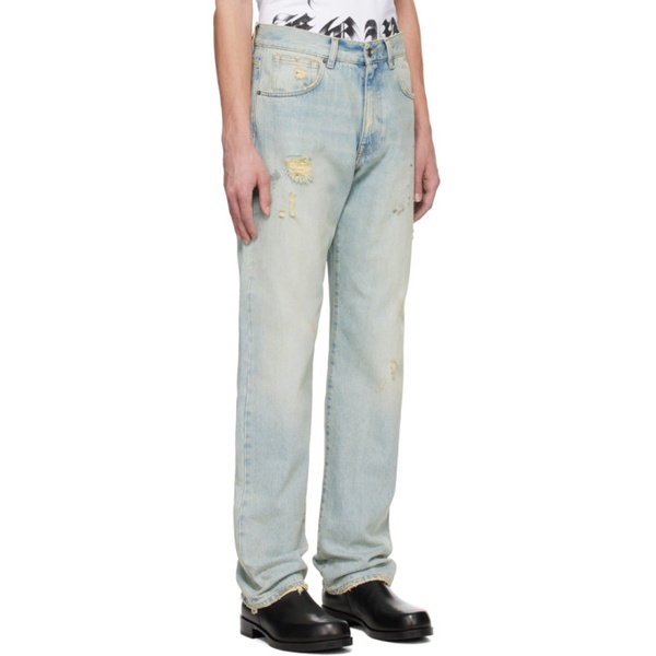  424 Blue Distressed Jeans 241010M186000