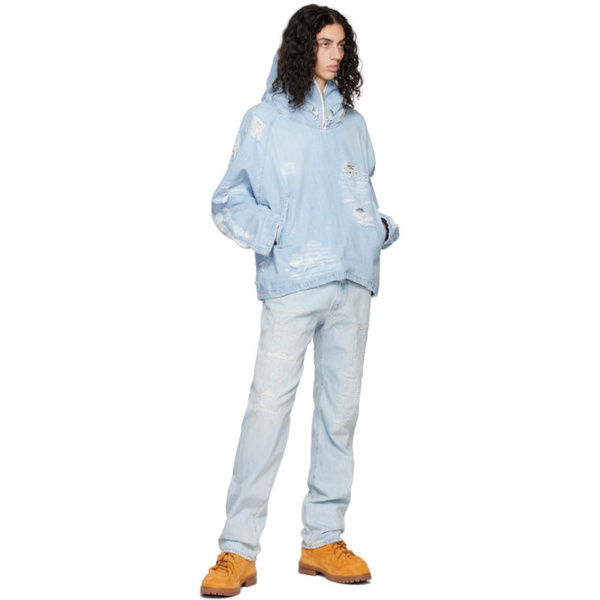  424 Blue Distressed Jeans 231010M186001