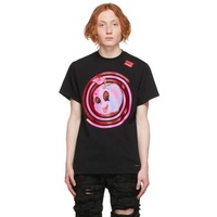 99%IS- Black Spiral Apple Mesh-Eye T-Shirt 221689M213005