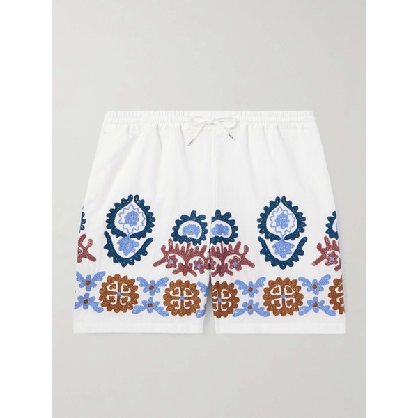  A KIND OF GUISE Volta Straight-Leg Embroidered Slub Cotton Drawstring Shorts 1647597334060362