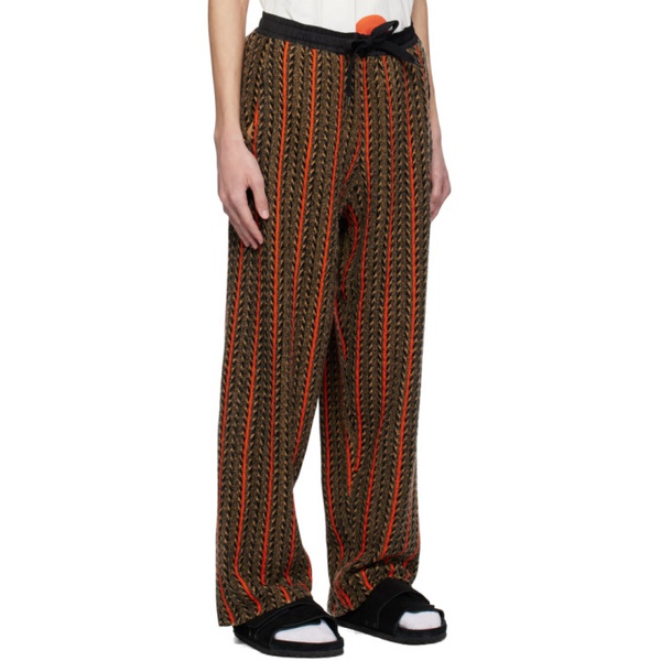  A PERSONAL NOTE 73 Brown Striped Sweatpants 232252M190002
