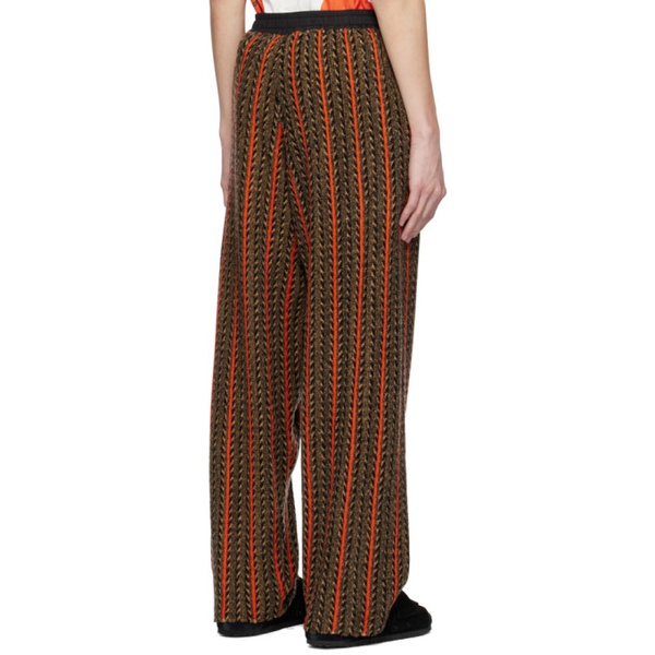  A PERSONAL NOTE 73 Brown Striped Sweatpants 232252M190002