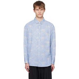 A PERSONAL NOTE 73 Blue Floral Shirt 231252M192085