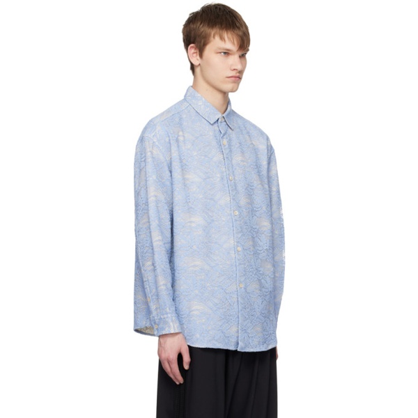  A PERSONAL NOTE 73 Blue Floral Shirt 231252M192085