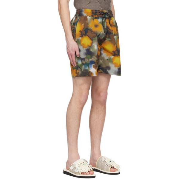  A PERSONAL NOTE 73 Khaki & Yellow Graphic Shorts 231252M193021