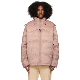 A. A. Spectrum Pink Plume Puffer Down Jacket 231285M178001