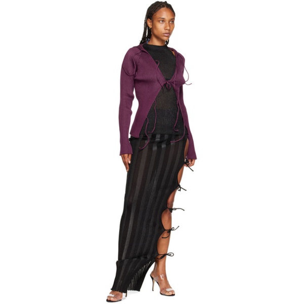  에이 로지 호브 A. ROEGE HOVE Black Katrine String Maxi Skirt 222596F093000