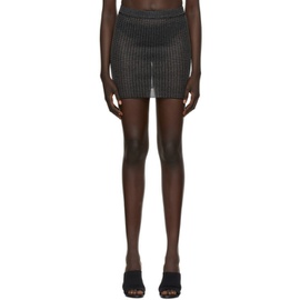 에이 로지 호브 A. ROEGE HOVE Black & Grey Stripe Miniskirt 212596F090000