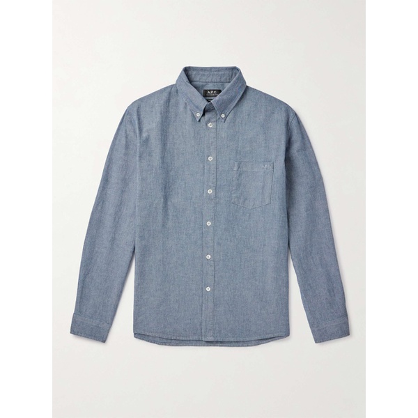  아페쎄 A.P.C. Edouard Button-Down Collar Cotton-Chambray Shirt 1647597323959446