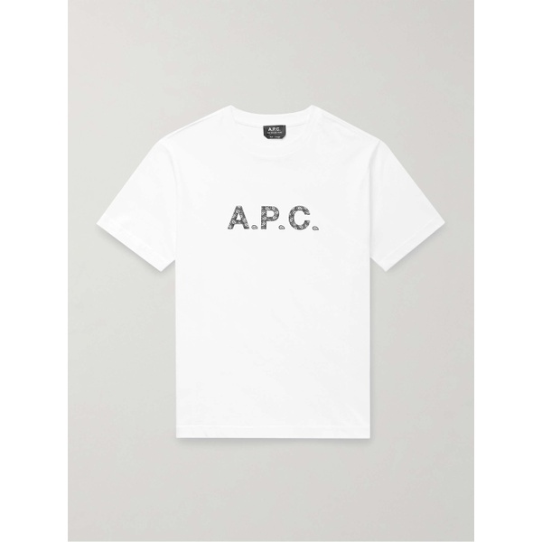  아페쎄 A.P.C. James Logo-Flocked Cotton-Jersey T-Shirt 1647597323812624