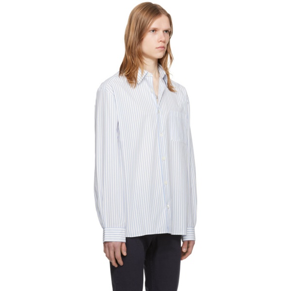  아페쎄 A.P.C. White & Blue Malo Shirt 241252M192021