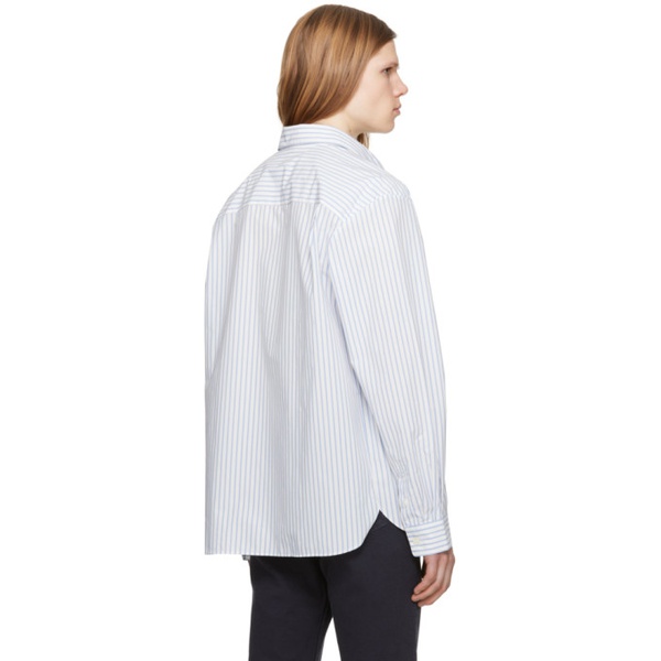  아페쎄 A.P.C. White & Blue Malo Shirt 241252M192021