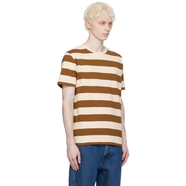  아페쎄 A.P.C. Brown & White Thibault T-Shirt 241252M213003