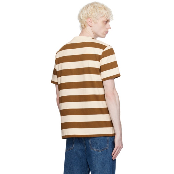  아페쎄 A.P.C. Brown & White Thibault T-Shirt 241252M213003