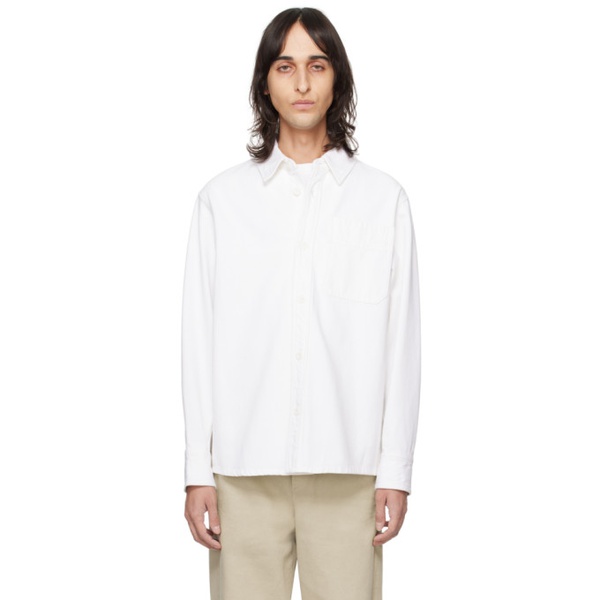  아페쎄 A.P.C. White Basile Brodee Poitrine Denim Shirt 241252M192007