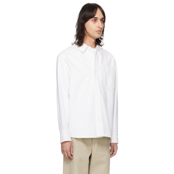 아페쎄 A.P.C. White Basile Brodee Poitrine Denim Shirt 241252M192007