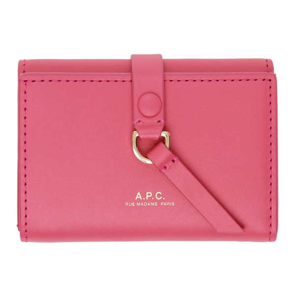  아페쎄 A.P.C. Pink Noa Trifold Simple Wallet 241252F040014
