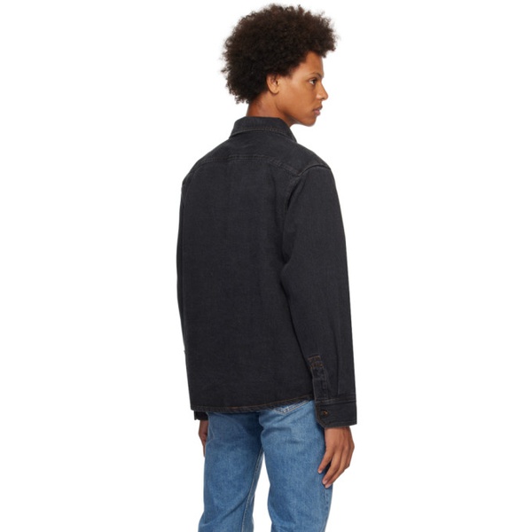  아페쎄 A.P.C. Black Graham Cavalier Denim Shirt 232252M192021