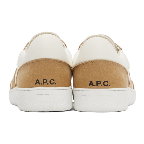  아페쎄 A.P.C. White & Beige Plain Sneakers 231252M237009