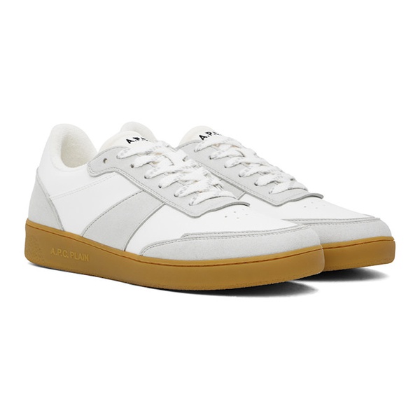  아페쎄 A.P.C. White & Gray Plain Sneakers 242252F128002