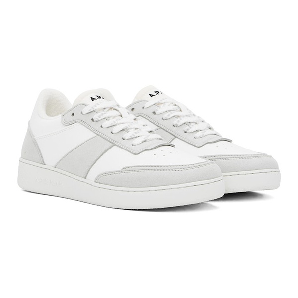  아페쎄 A.P.C. White & Gray Plain Sneakers 242252F128001