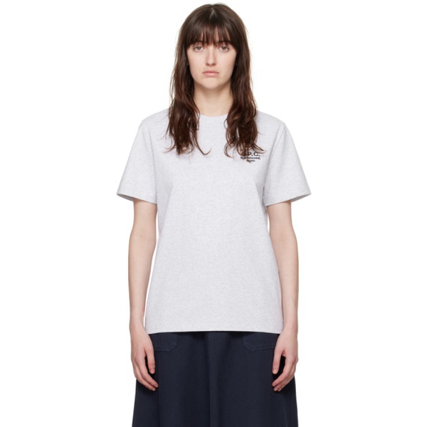  아페쎄 A.P.C. Gray Standard Rue Madame T-Shirt 242252F110019