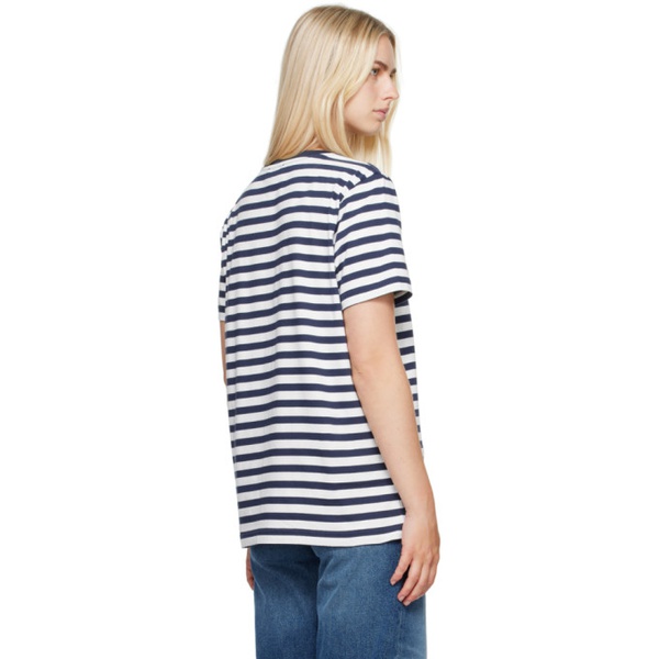  아페쎄 A.P.C. Navy & White Striped T-Shirt 242252F110018