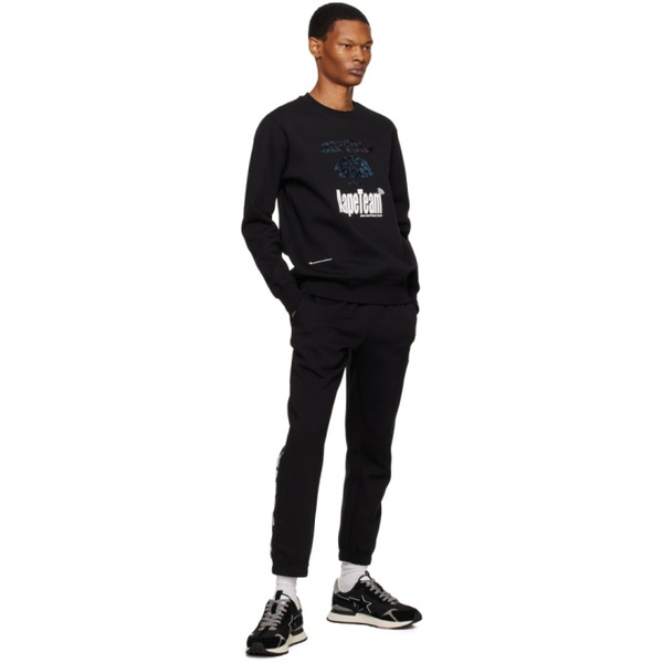  에이프 AAPE by A Bathing Ape Black Bonded Sweatshirt 231547M204015