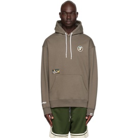 에이프 AAPE by A Bathing Ape Khaki Logo Patch Hoodie 241547M202008