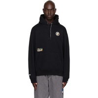 에이프 AAPE by A Bathing Ape Black Logo Patch Hoodie 241547M202009