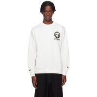 에이프 AAPE by A Bathing Ape White Basic AAPE Sweatshirt 241547M204012