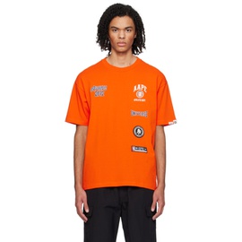 에이프 AAPE by A Bathing Ape Orange Printed T-Shirt 241547M213065
