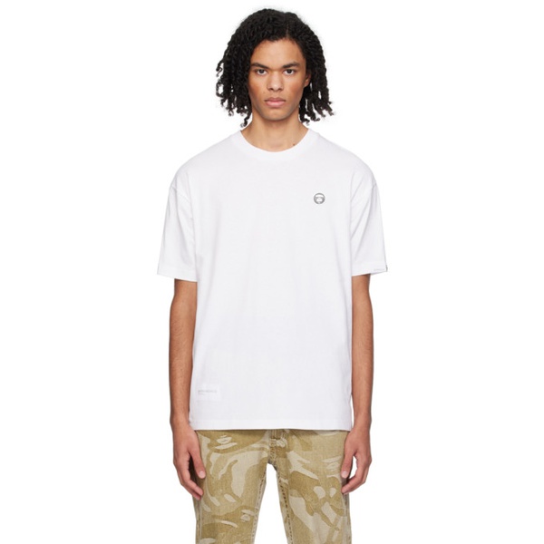  에이프 AAPE by A Bathing Ape White Patch T-Shirt 241547M213094