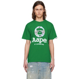 에이프 AAPE by A Bathing Ape Green Moonface Camo T-Shirt 241547M213038