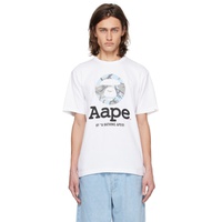 에이프 AAPE by A Bathing Ape White Moonface Camo T-Shirt 241547M213039