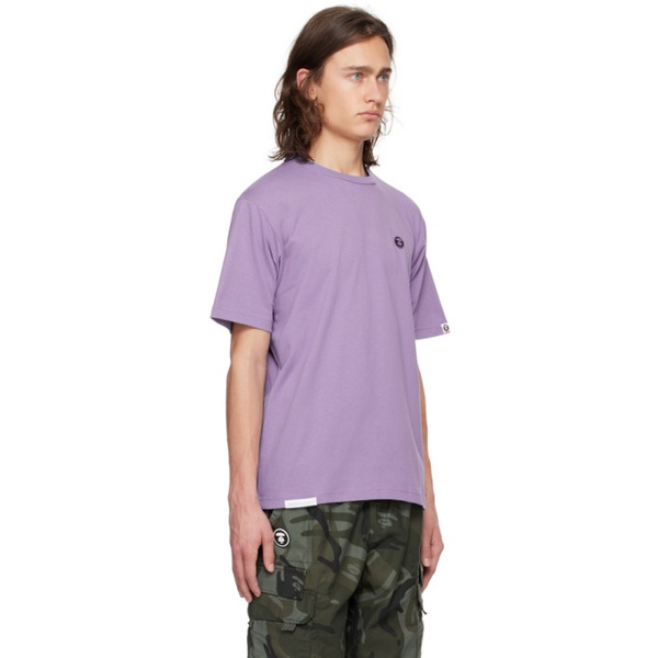  에이프 AAPE by A Bathing Ape Purple Embroidered T-Shirt 241547M213048