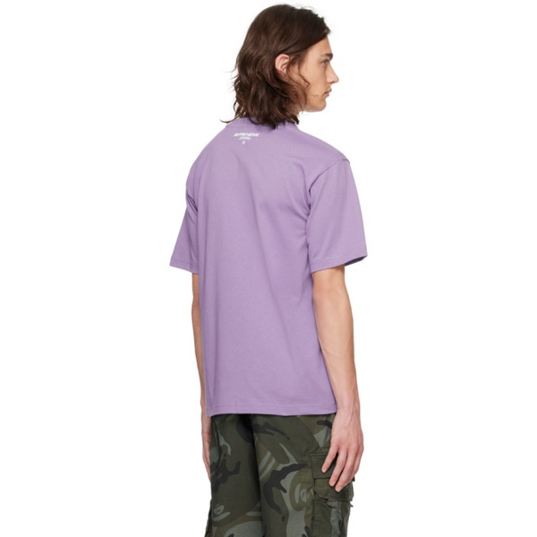  에이프 AAPE by A Bathing Ape Purple Embroidered T-Shirt 241547M213048
