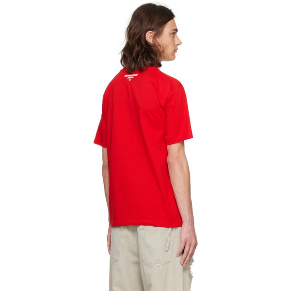  에이프 AAPE by A Bathing Ape Red Embroidered T-Shirt 241547M213050