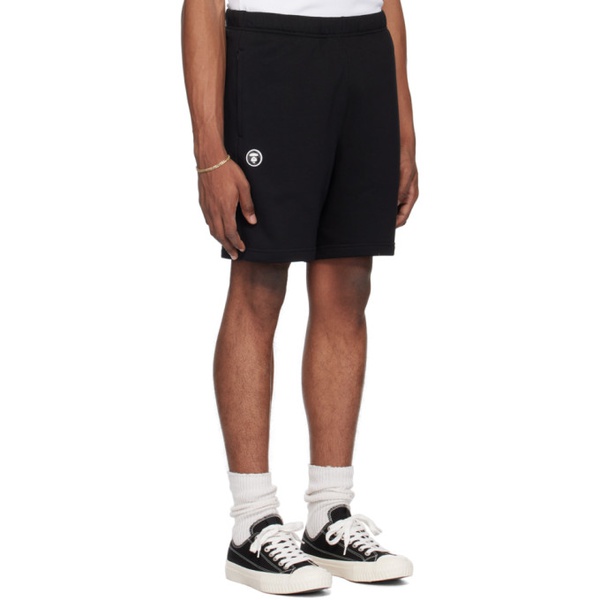  에이프 AAPE by A Bathing Ape Black Moonface Shorts 241547M193011