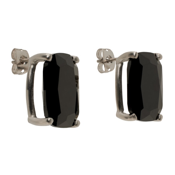  Silver & Black Abra Earrings 241526M144000